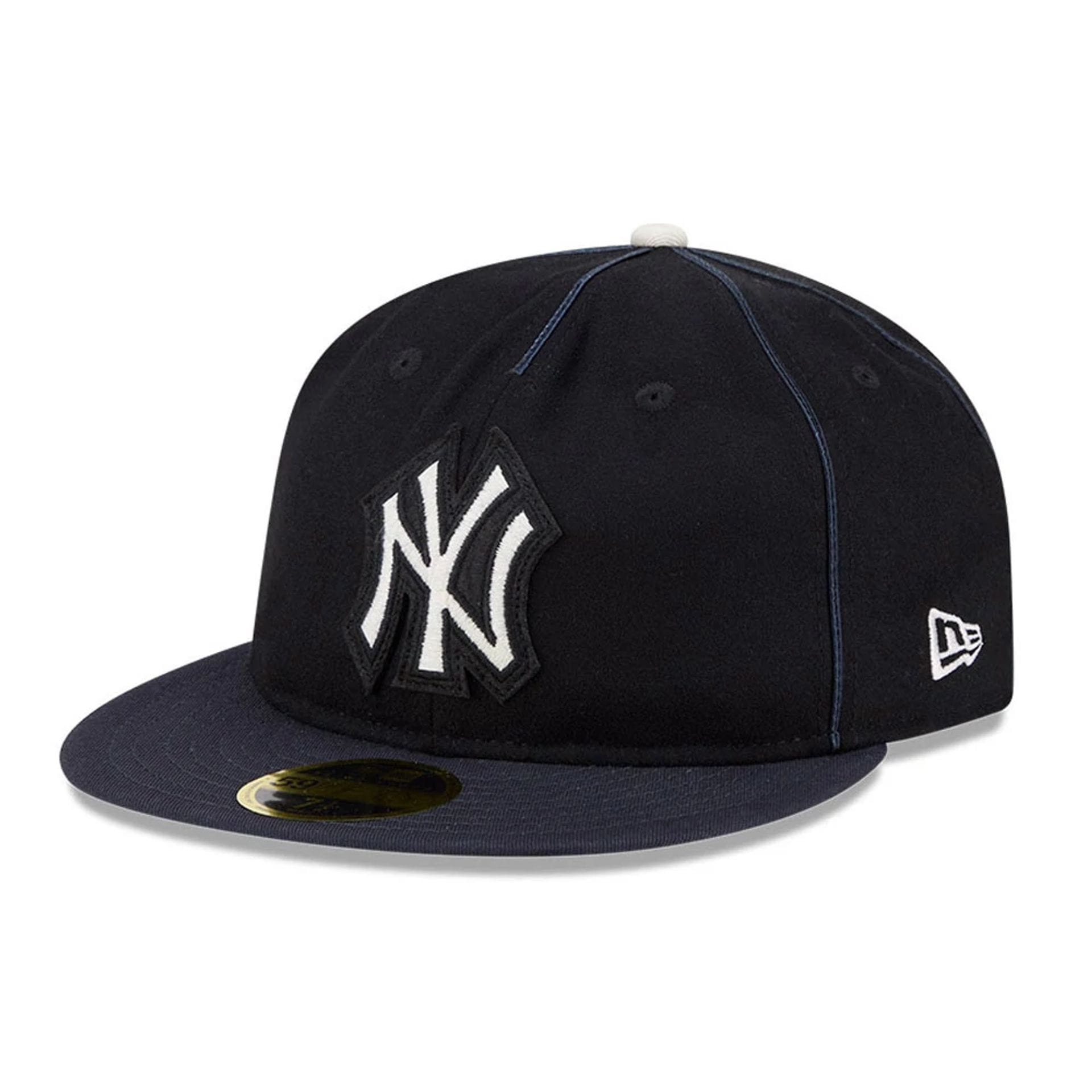 New York Yankees MLB Felt Logo Navy Retro Crown 59FIFTY Fitted Cap-kentox