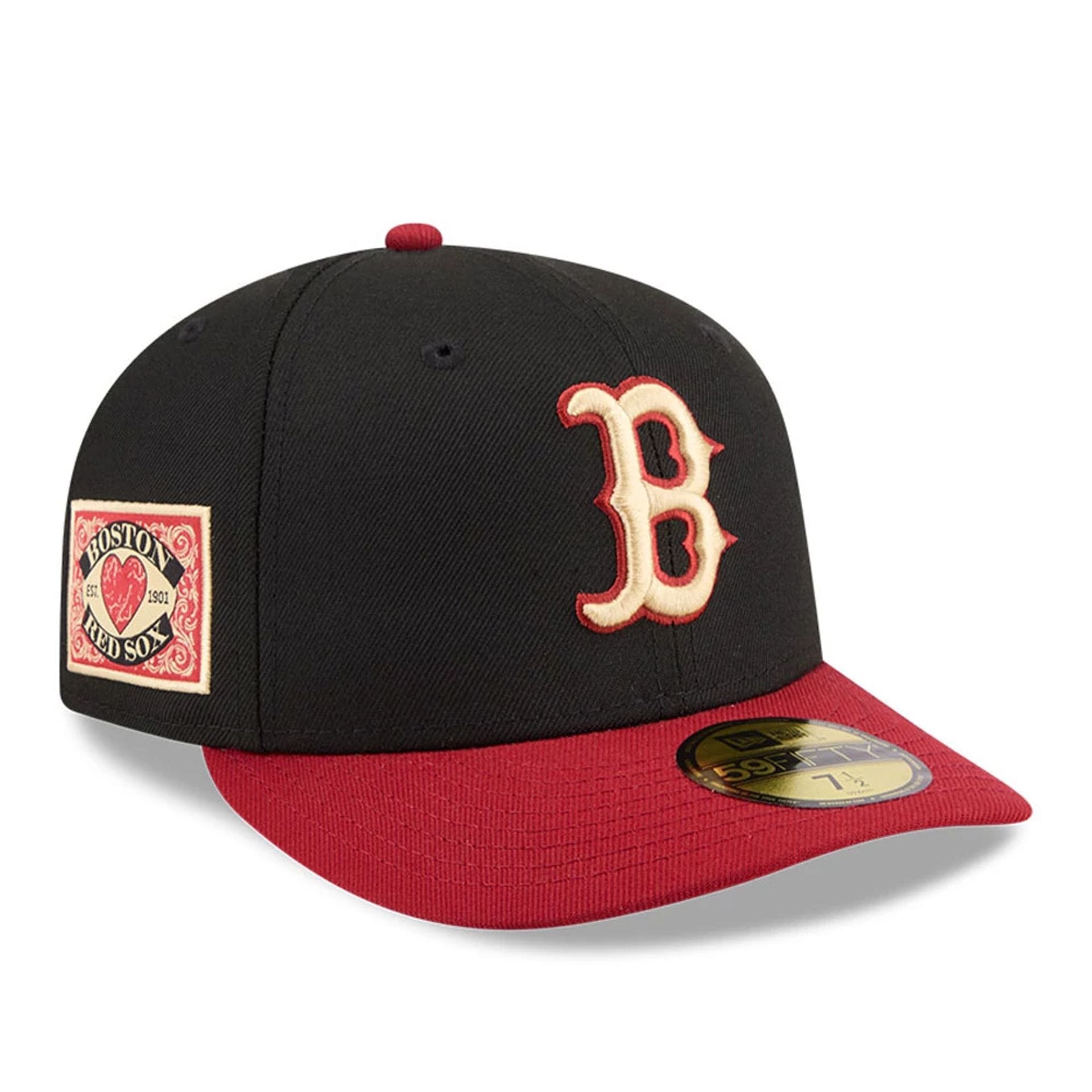 Boston Red Sox MLB Team Cards Black 59FIFTY Fitted Cap-kentox