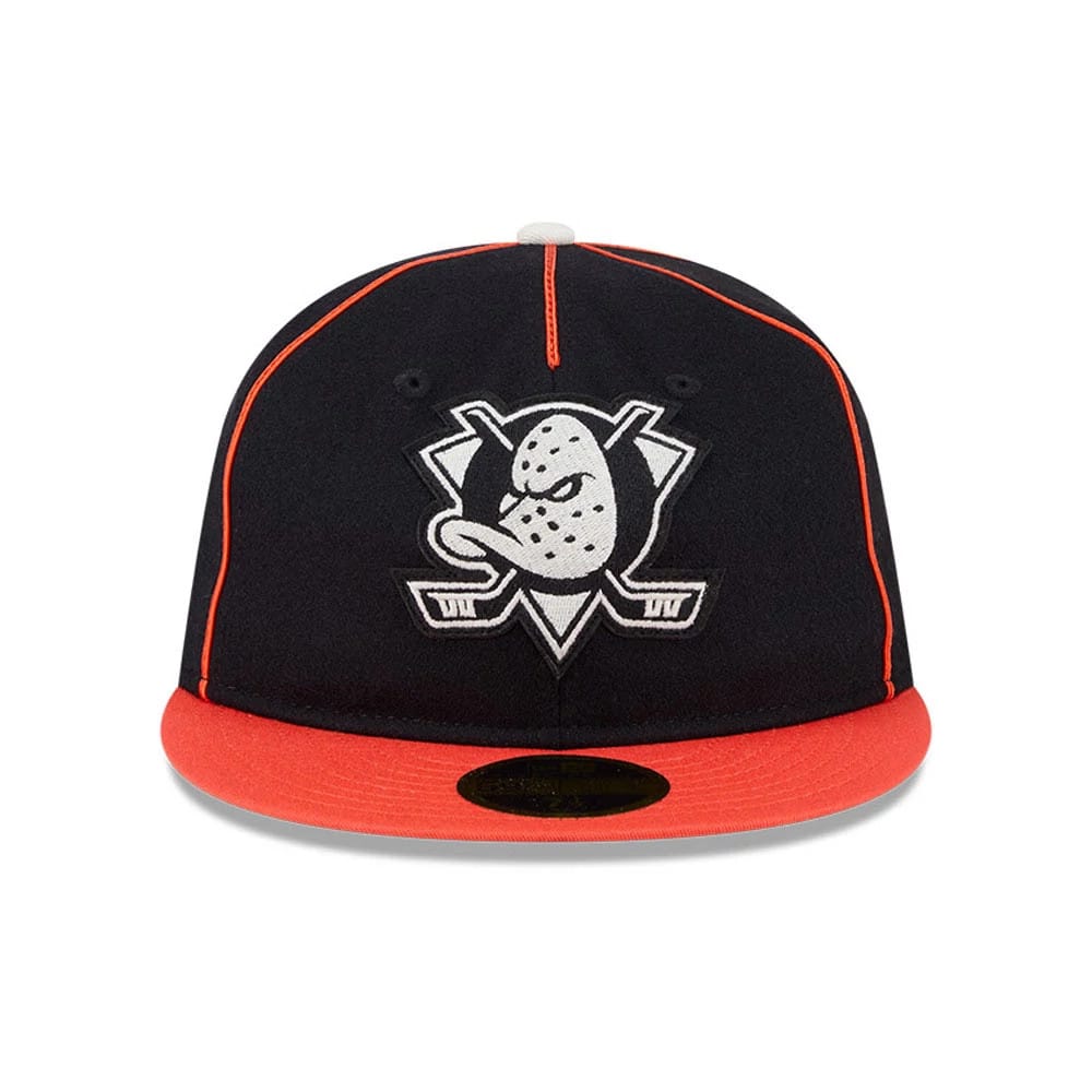 Anaheim Ducks NHL Felt Logo Black Retro Crown 59FIFTY Fitted Cap-kentox