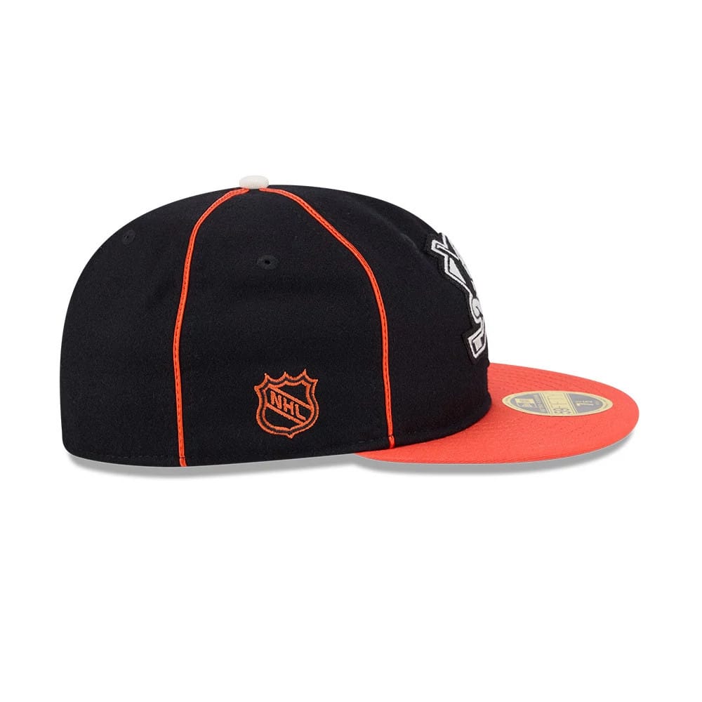 Anaheim Ducks NHL Felt Logo Black Retro Crown 59FIFTY Fitted Cap-kentox