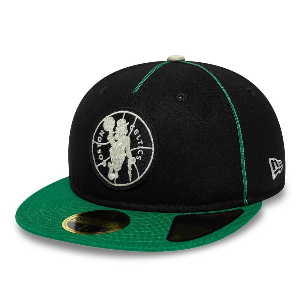 Boston Celtics NBA Felt Logo Green Retro Crown 59FIFTY Fitted Cap-kentox