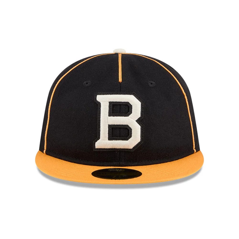 Boston Bruins NHL Felt Logo Black Retro Crown 59FIFTY Fitted Cap-kentox