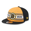 Bruins NHL Team Stripes Black Retro Crown 9FIFTY Adjustable Cap-kentox