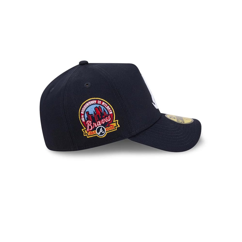 Atlanta Braves MLB Team Side Navy 59FORTY A-Frame Fitted Cap-kentox