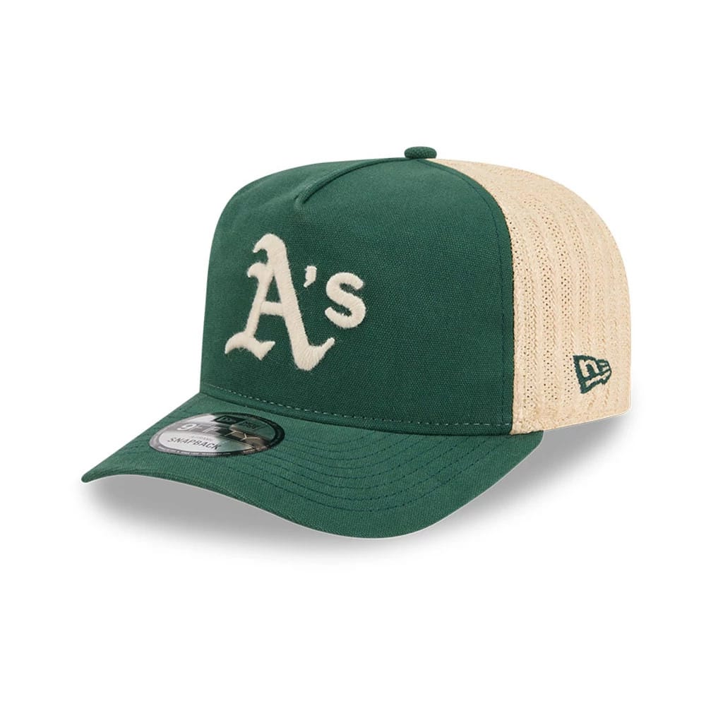 Athletics MLB Grained Dark Green 9FIFTY A-Frame Snapback Adjustable Cap-kentox