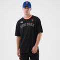 New York Mets MLB Arch Black Oversized T-Shirt-kentox