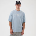 New York Yankees MLB Script Pastel Blue Oversized T-Shirt-kentox