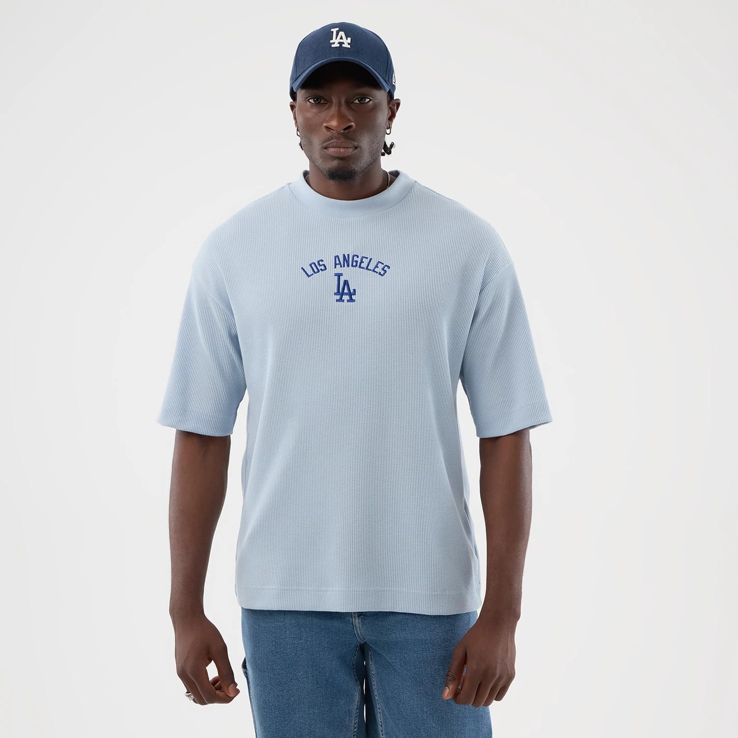 LA Dodgers MLB Waffle Pastel Blue T-Shirt-kentox
