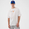 New York Mets MLB Script White Oversized T-Shirt-kentox
