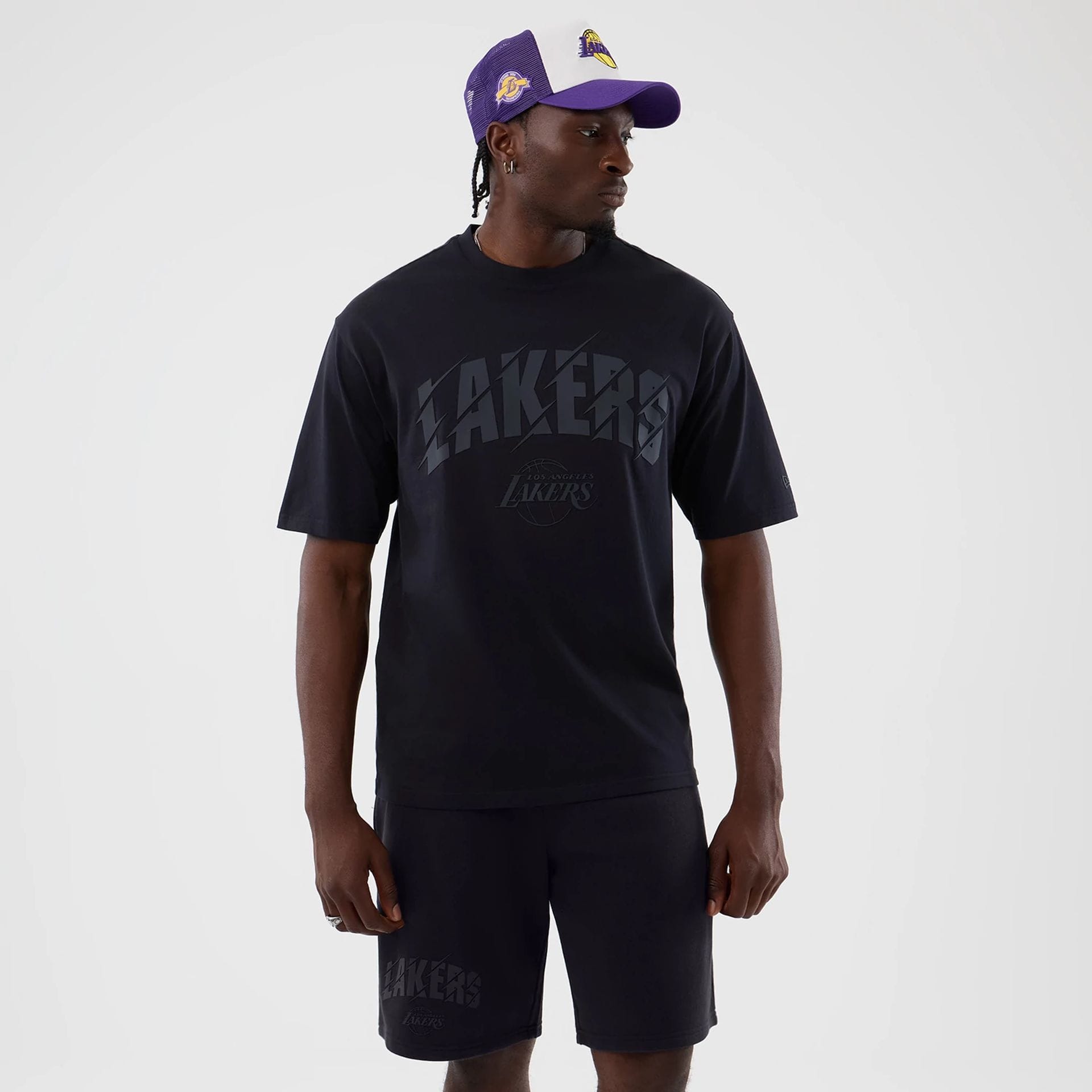 LA Lakers NBA Core Plus Navy Oversized T-Shirt-kentox