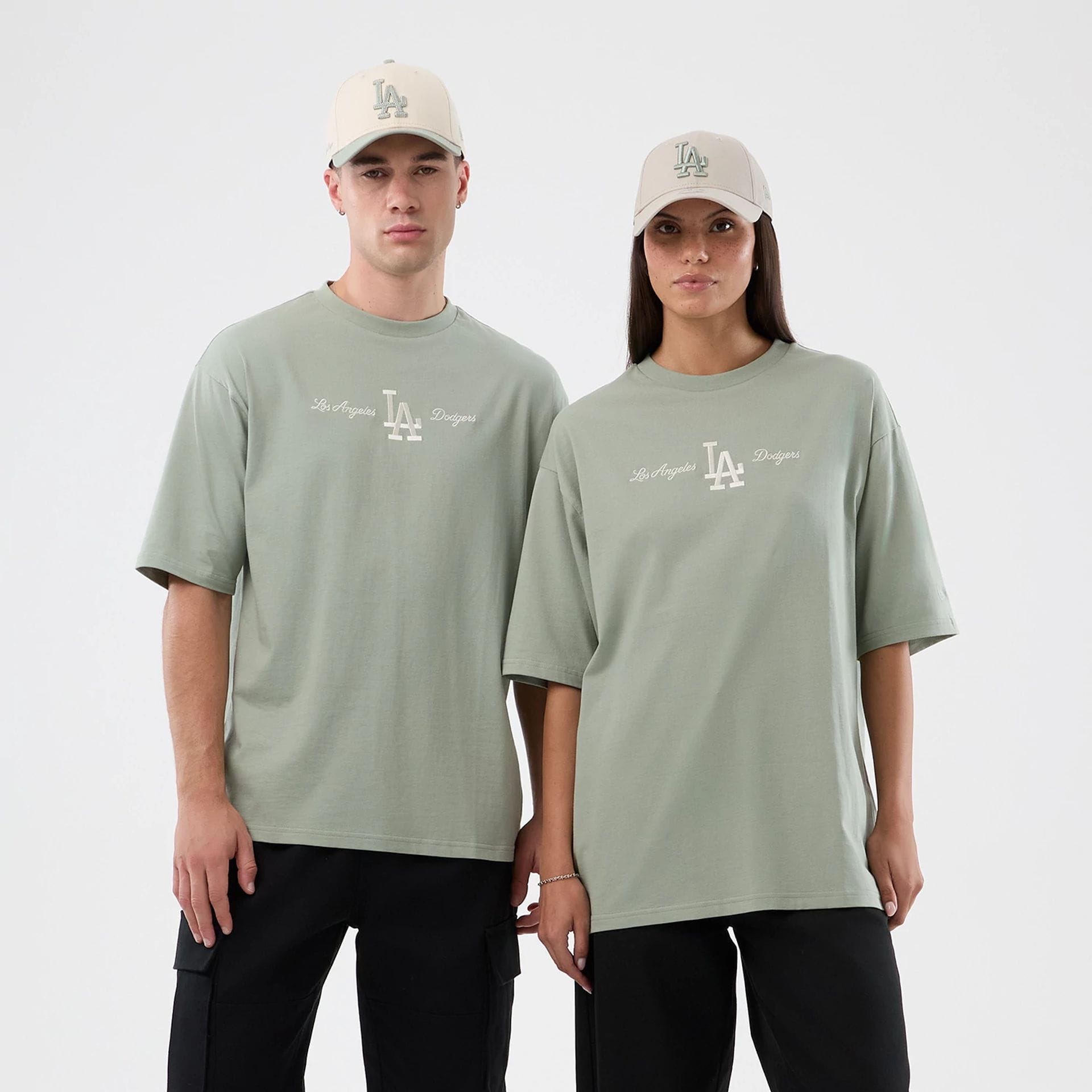 LA Dodgers MLB Script Pastel Green Oversized T-Shirt-kentox