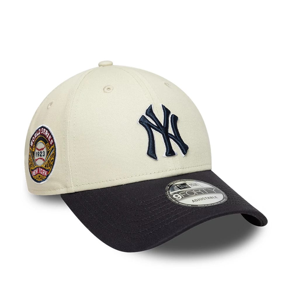 New York Yankees MLB World Series Patch Cream 9FORTY Adjustable Cap-kentox