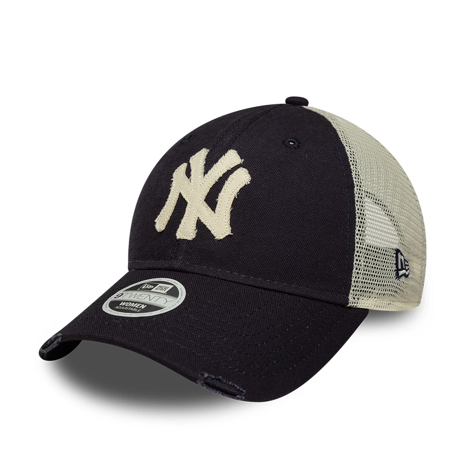 New York Yankees Womens MLB Navy 9TWENTY Trucker Adjustable Cap-kentox