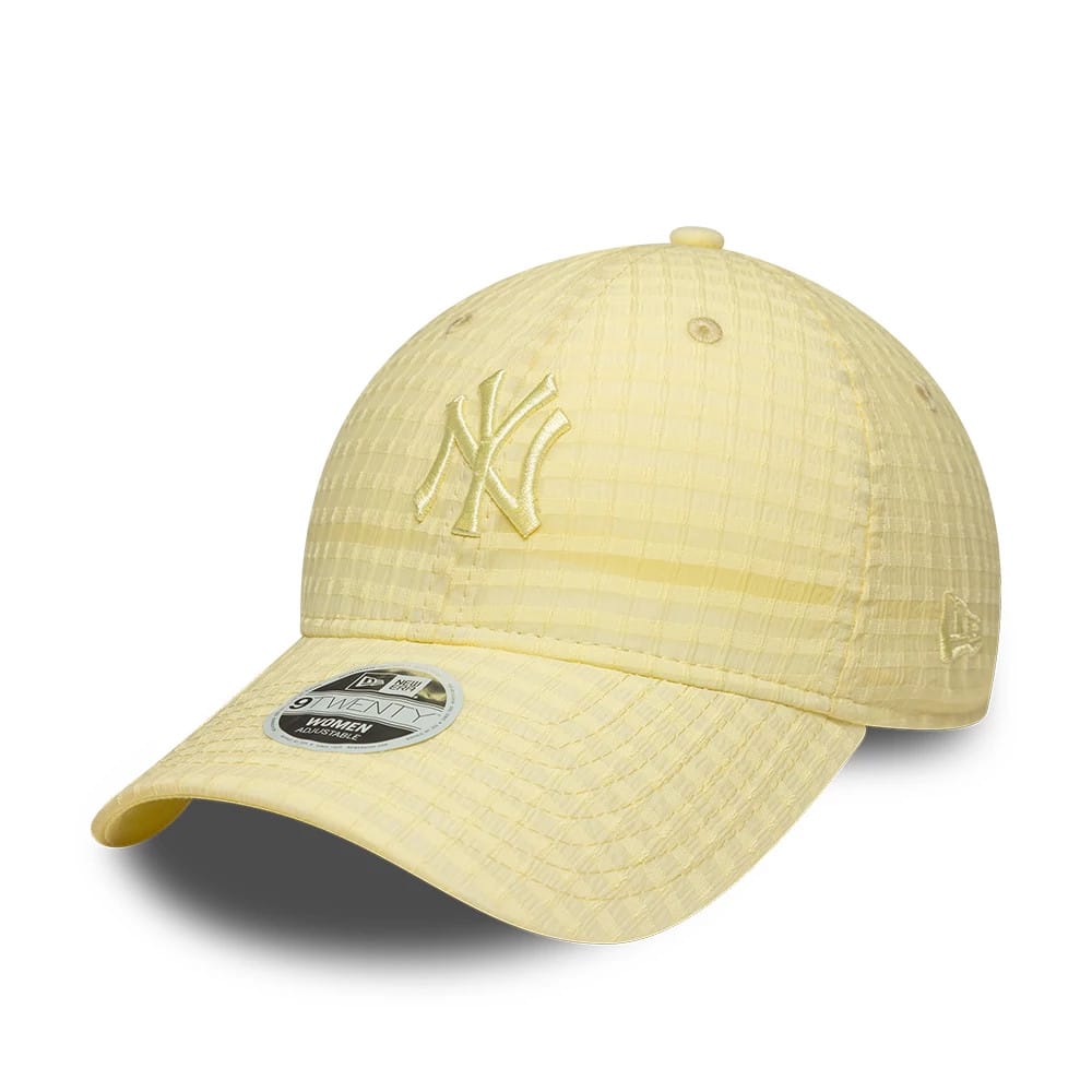 New York Yankees Womens MLB Seersucker Pastel Yellow 9TWENTY Adjustable Cap-kentox