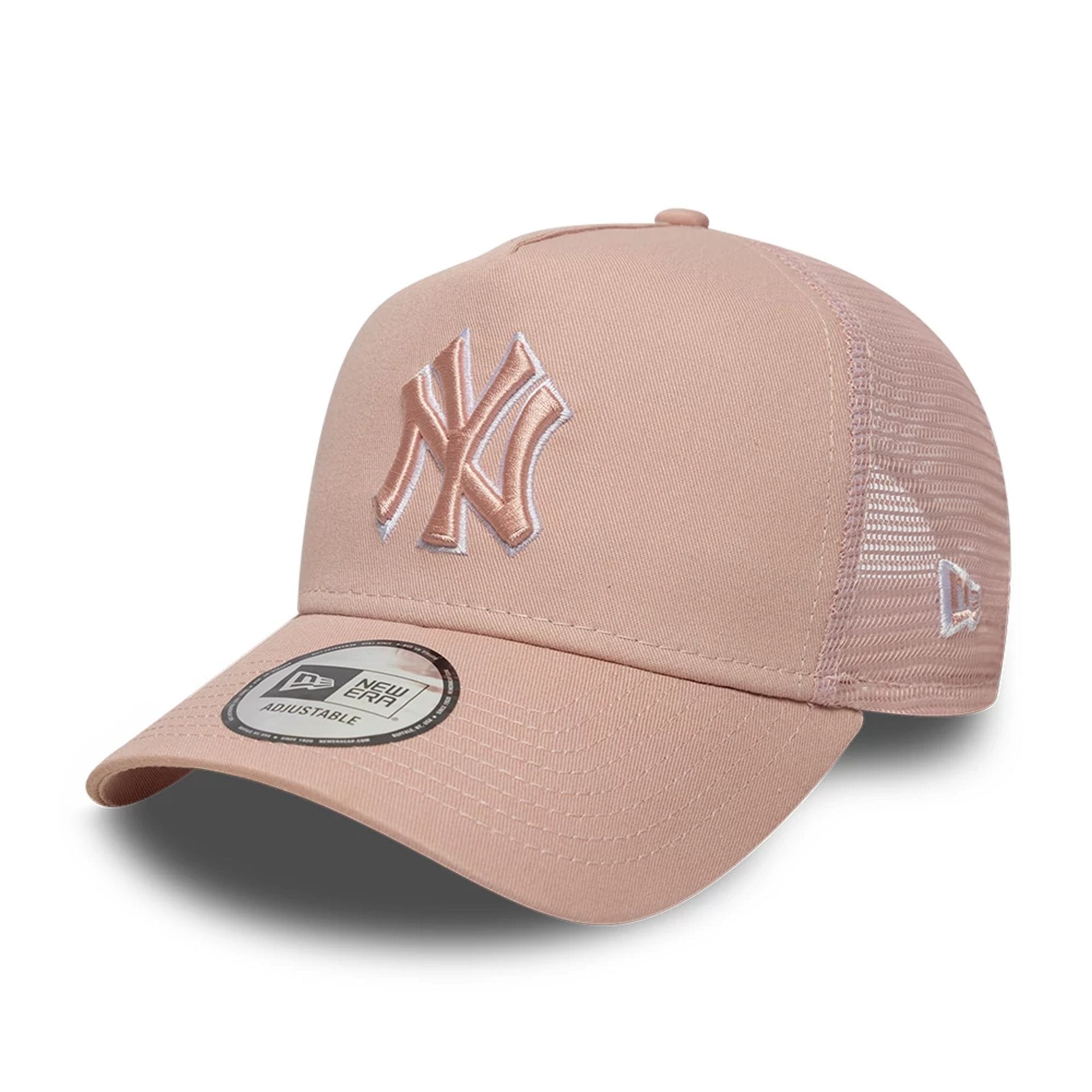 New York Yankees MLB Outline Pastel Pink 9FORTY E-Frame Trucker Adjustable Cap-kentox
