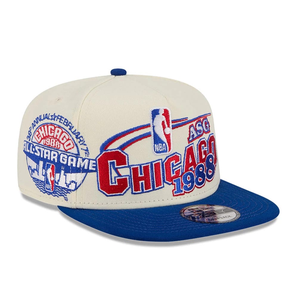 Bulls NBA Hardwood Classic ASG White 9FIFTY A-Frame Snapback Adjustable Cap-kentox