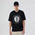 Brooklyn Nets NBA Mesh Black Oversized T-Shirt-kentox
