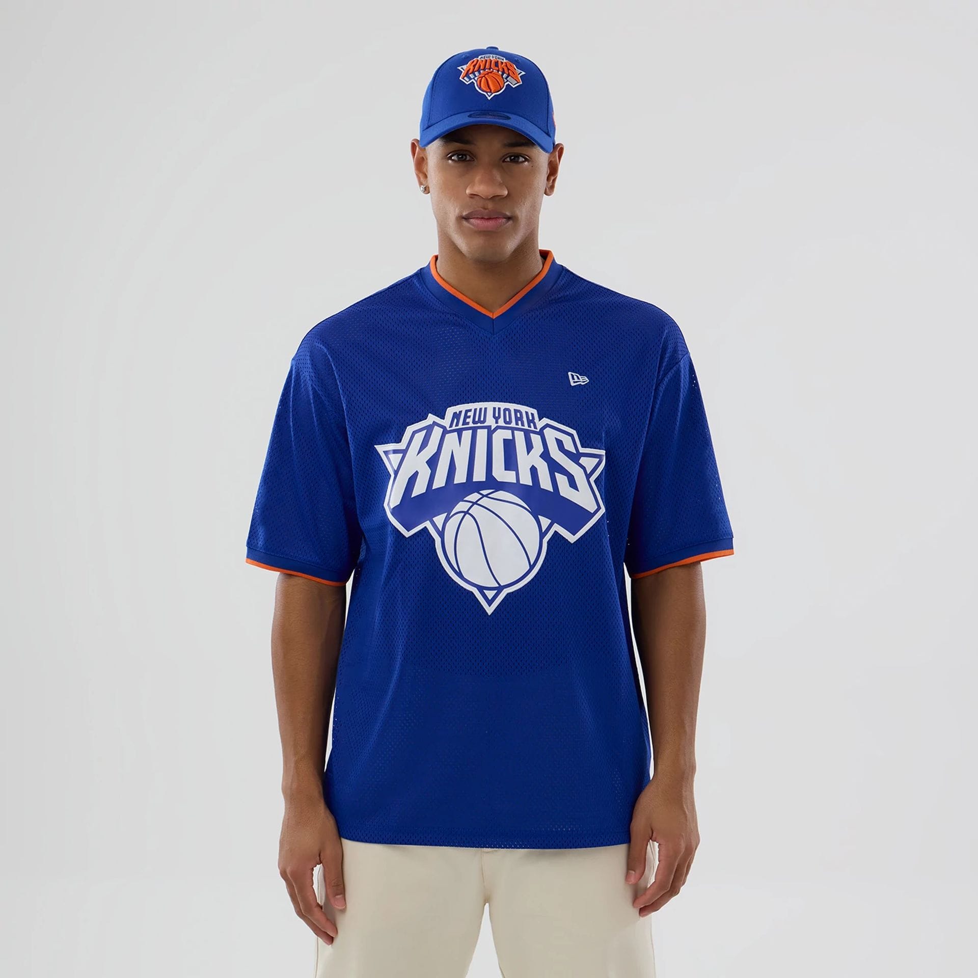 New York Knicks NBA Mesh Blue Oversized T-Shirt-kentox