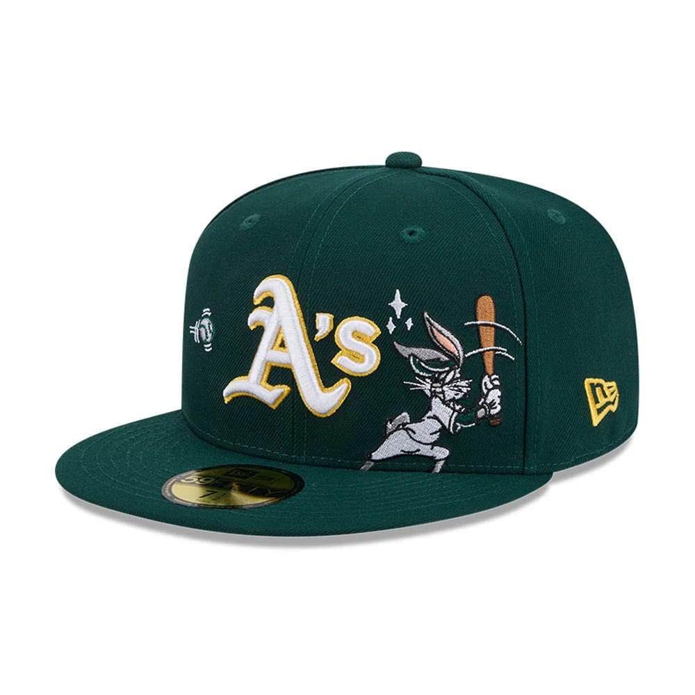 Athletics MLB X Looney Tunes Bugs Bunny Dark Green 59FIFTY Fitted Cap-kentox