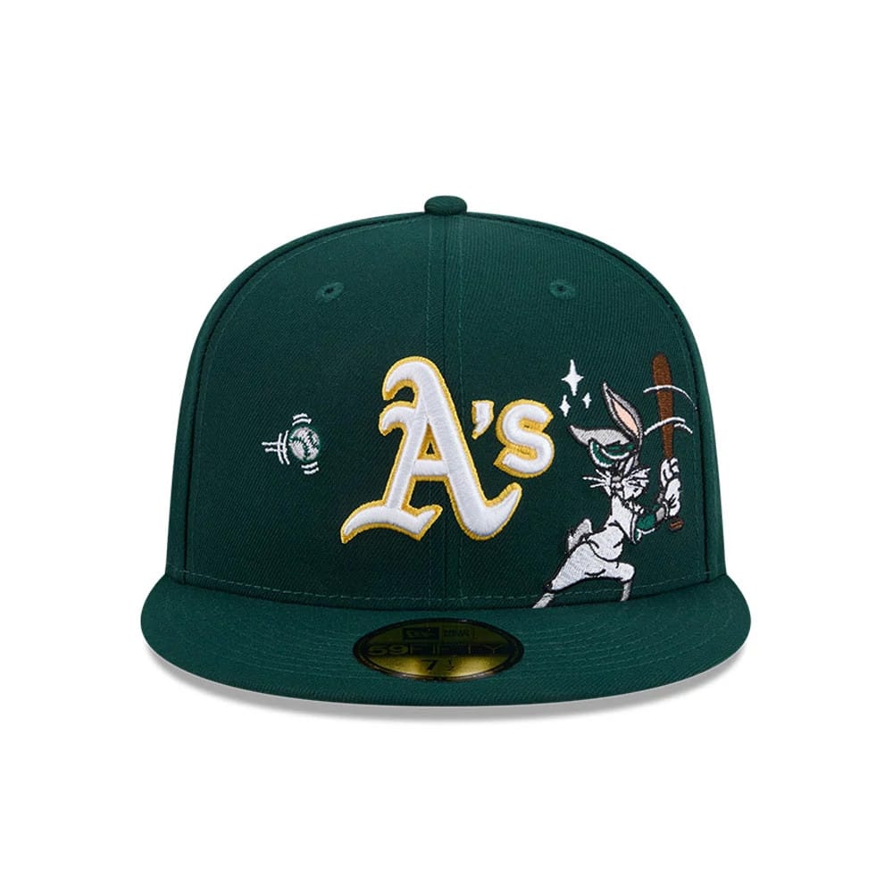 Athletics MLB X Looney Tunes Bugs Bunny Dark Green 59FIFTY Fitted Cap-kentox
