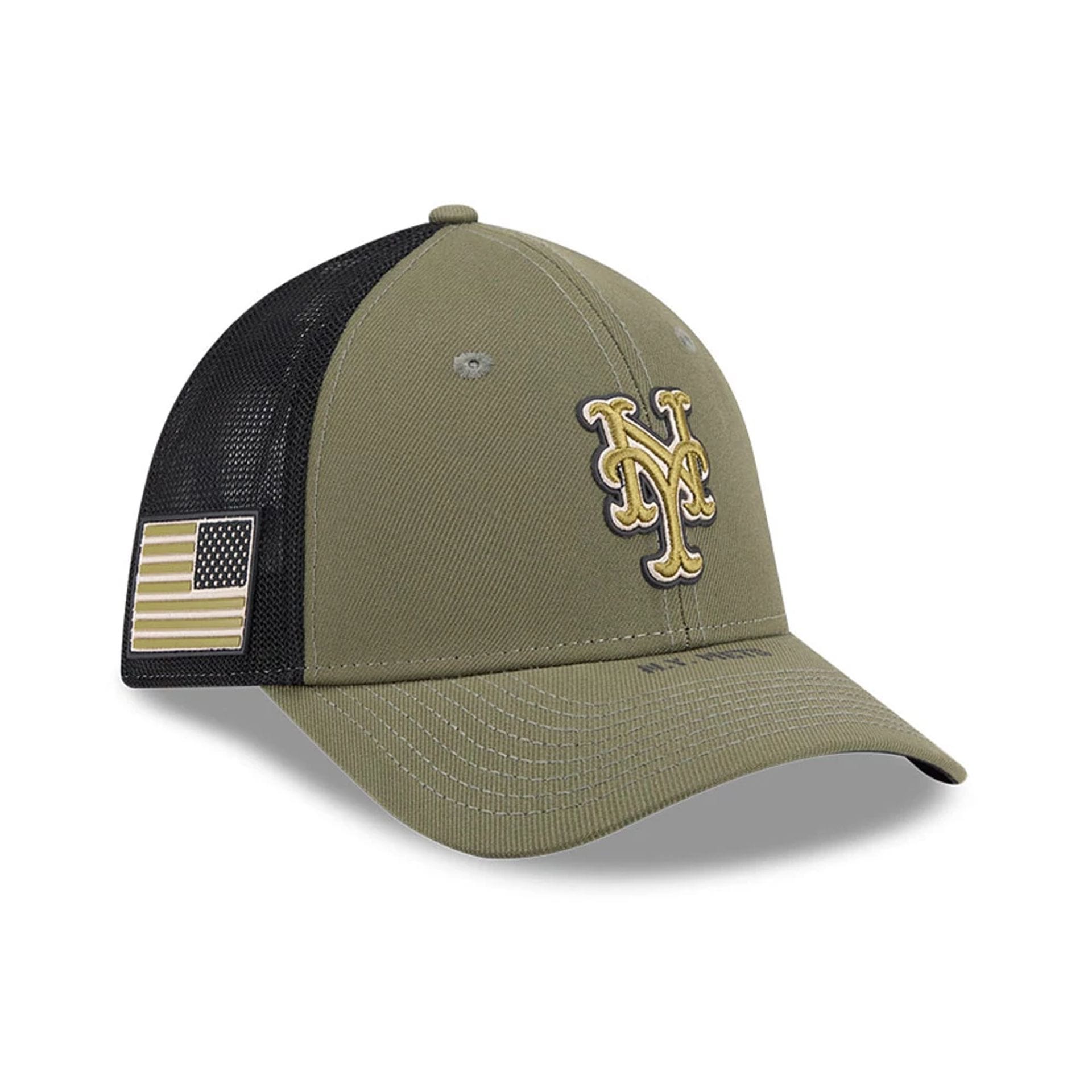 Mets MLB Armed Forces Day 2026 Green 39THIRTY M-Crown Stretch Fit Cap-kentox