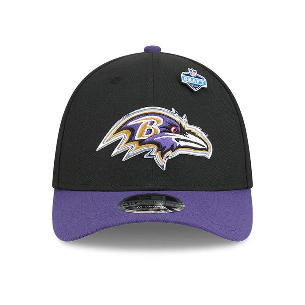 Baltimore Ravens NFL Draft 2026 Black 39THIRTY M-Crown Stretch Fit Cap-kentox