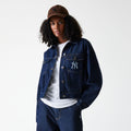 New York Yankees Womens MLB Denim Dark Blue Jacket-kentox
