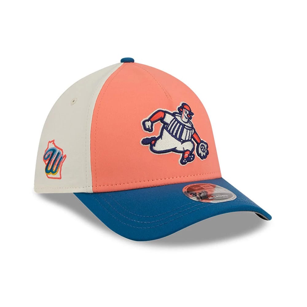 Brewers MLB City Connect Peach 39THIRTY M-Crown A-Frame Stretch Fit Cap-kentox