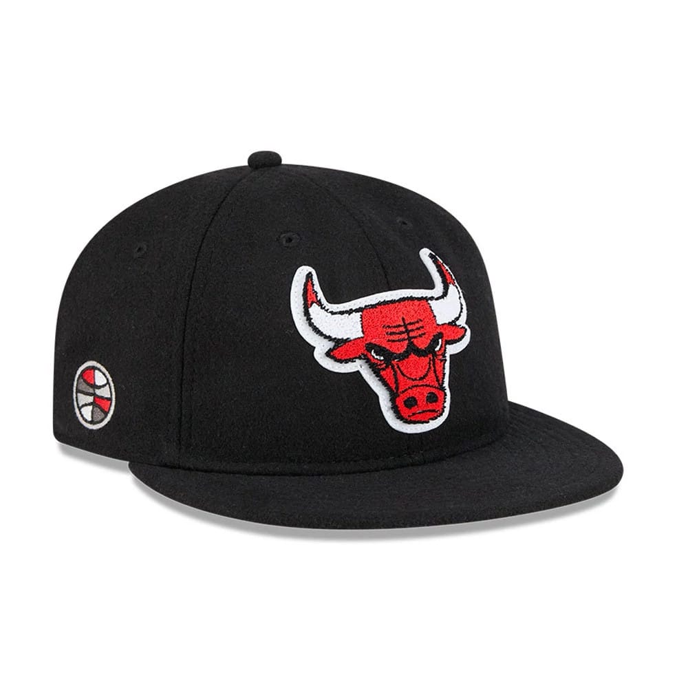 Chicago Bulls NBA Chenille Woven Black Retro Crown 9FIFTY Adjustable Cap-kentox