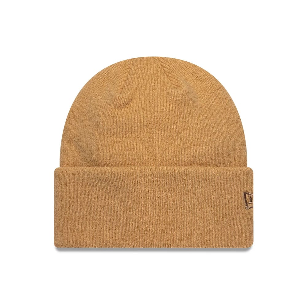 New Era Mohair Light Beige Wide Cuff Knit Beanie Hat-kentox