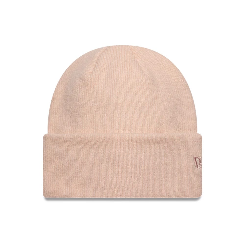 New Era Mohair Pastel Pink Wide Cuff Knit Beanie Hat-kentox