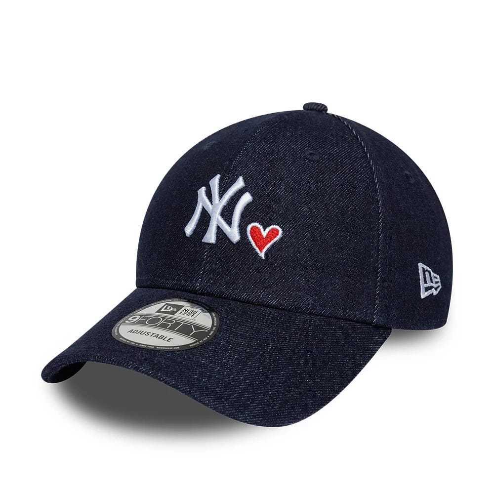 New York Yankees MLB Denim Heart Navy 9FORTY Adjustable Cap-kentox