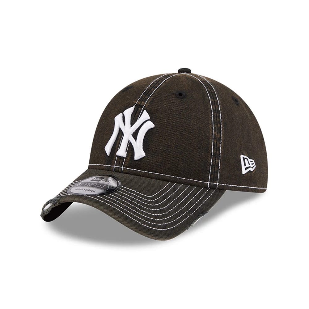 New York Yankees MLB Stencil Distressed Black 9TWENTY Adjustable Cap-kentox