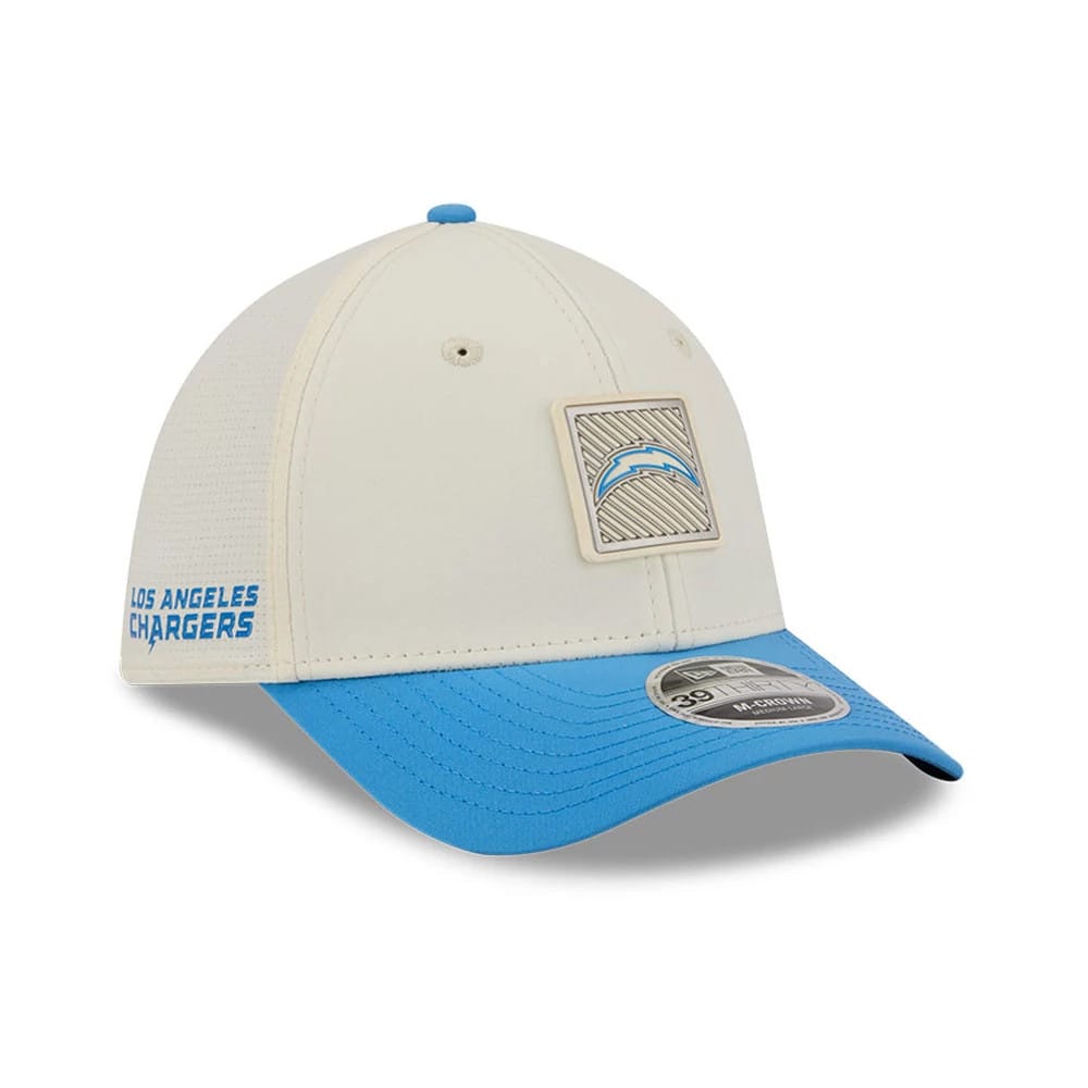 LA Chargers NFL Training 2026 White 39THIRTY M-Crown Stretch Fit Cap-kentox