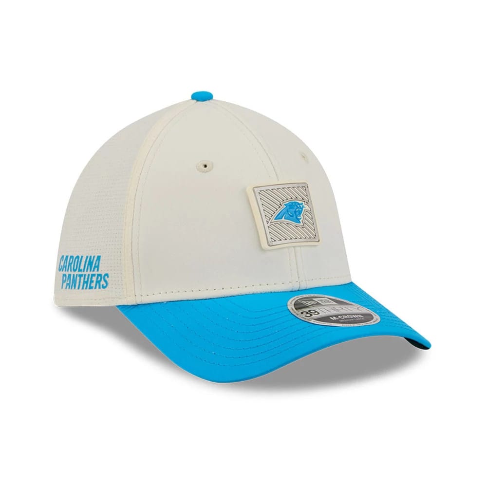 Carolina Panthers NFL Training 2026 White 39THIRTY M-Crown Stretch Fit Cap-kentox