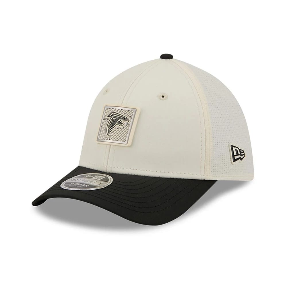 Atlanta Falcons NFL Training 2026 White 39THIRTY M-Crown Stretch Fit Cap-kentox
