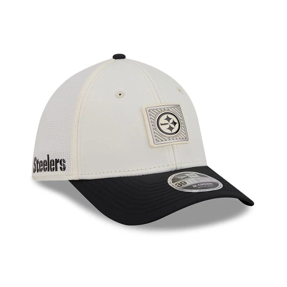 Steelers NFL Training 2026 White 39THIRTY M-Crown Stretch Fit Cap-kentox