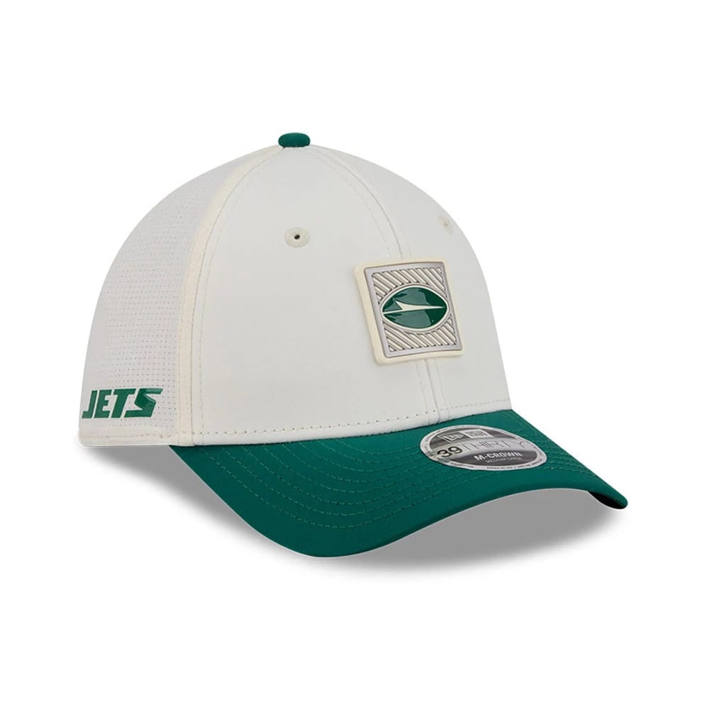 New York Jets NFL Training 2026 White 39THIRTY M-Crown Stretch Fit Cap-kentox