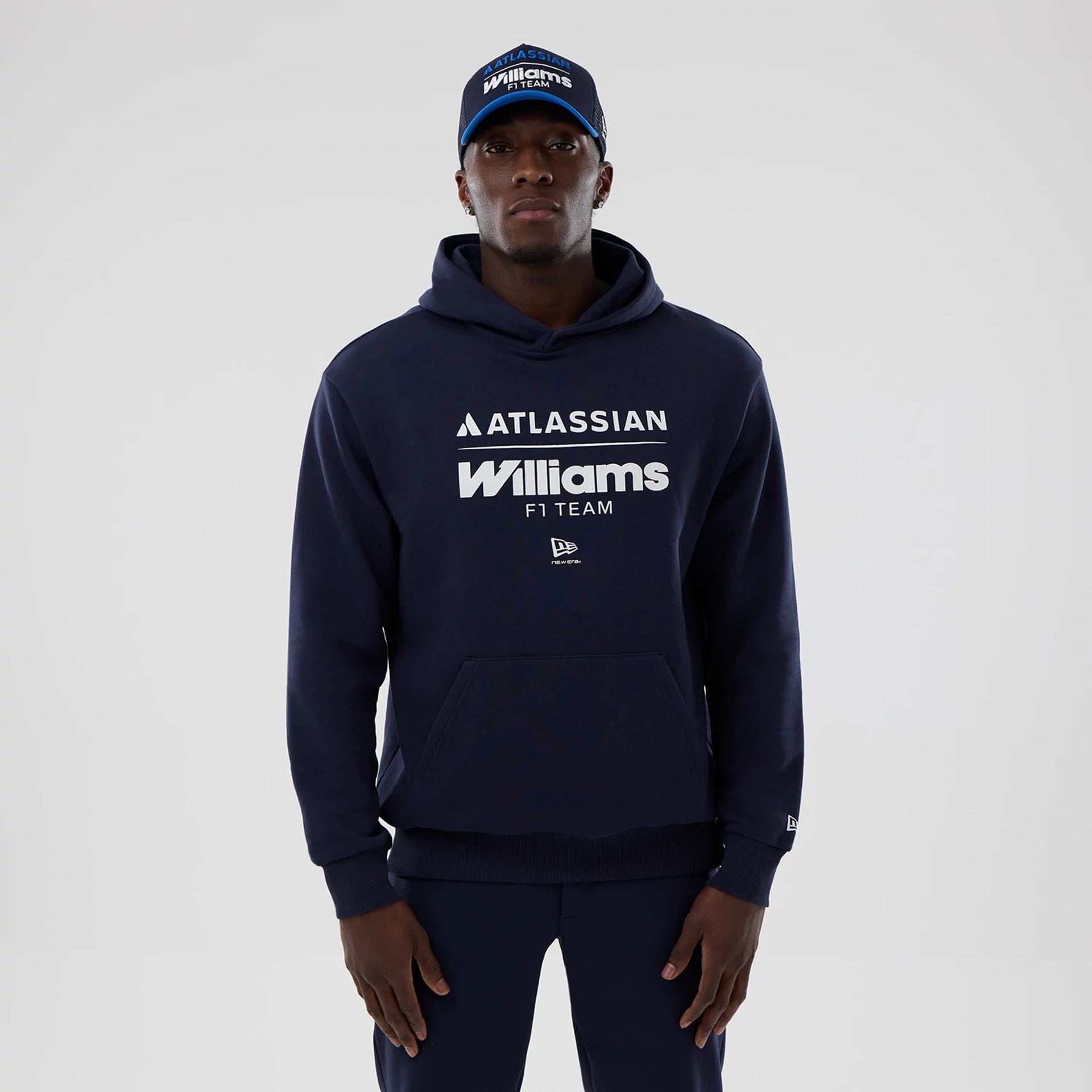 Williams Navy Oversized Pullover Hoodie-kentox