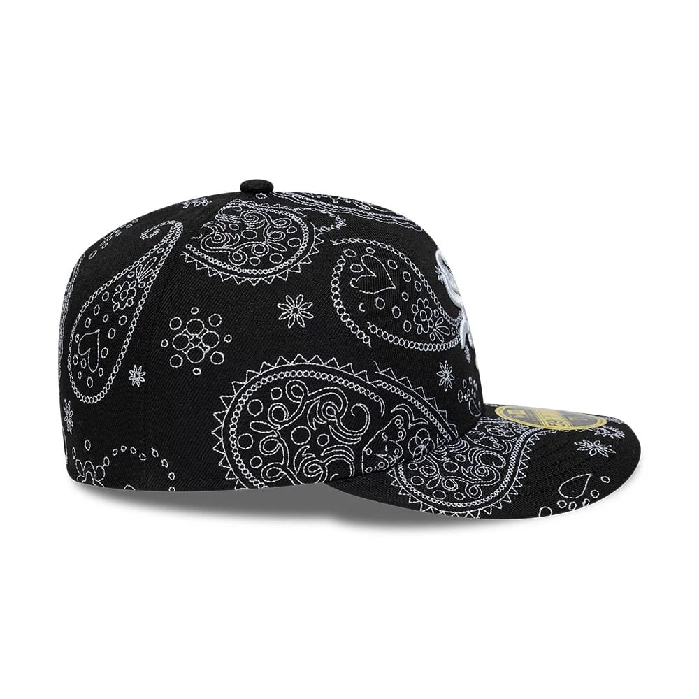 Chicago White Sox MLB All Over Paisley Black Low Profile 59FIFTY Fitted Cap-kentox