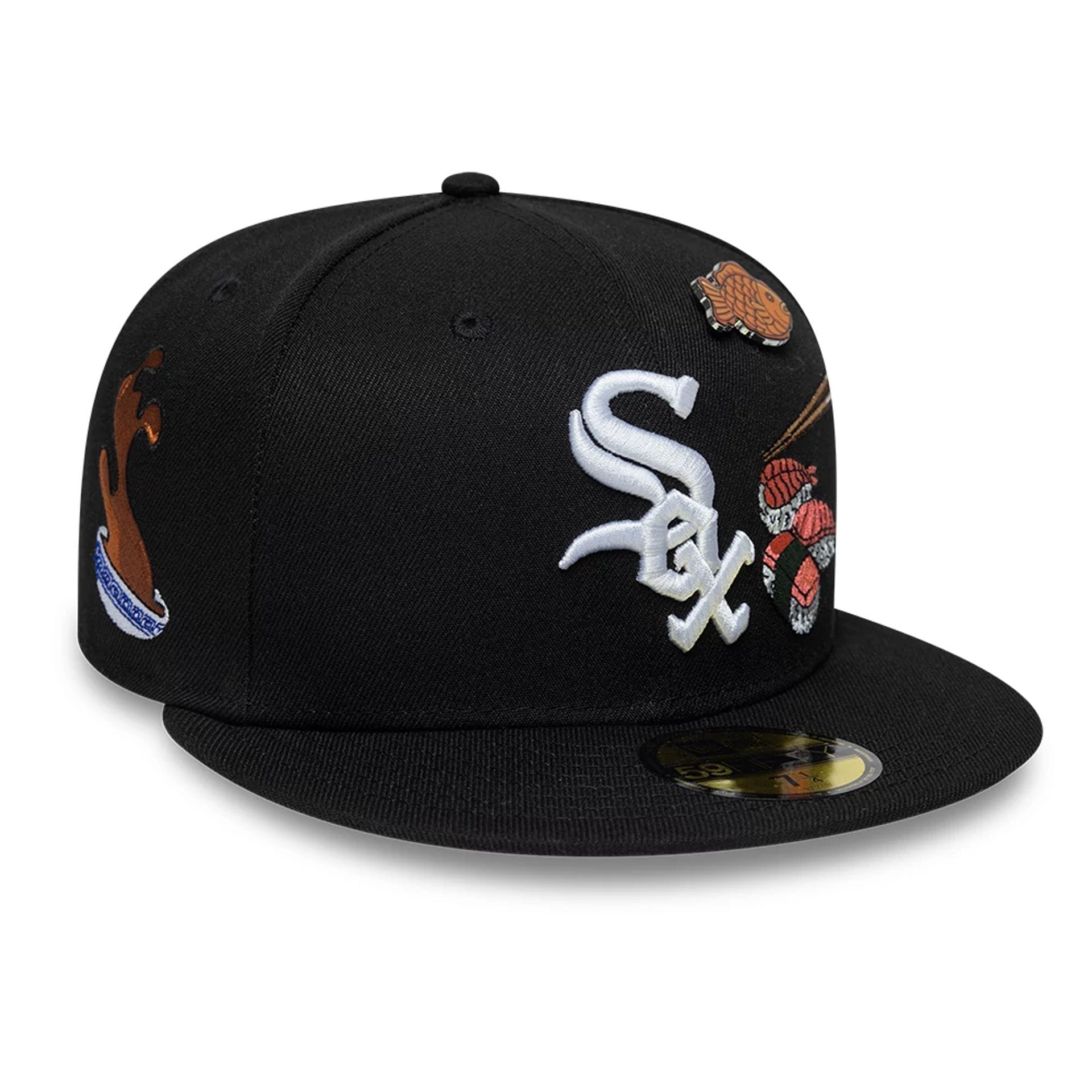 Chicago White Sox MLB Food Black 59FIFTY Fitted Cap-kentox