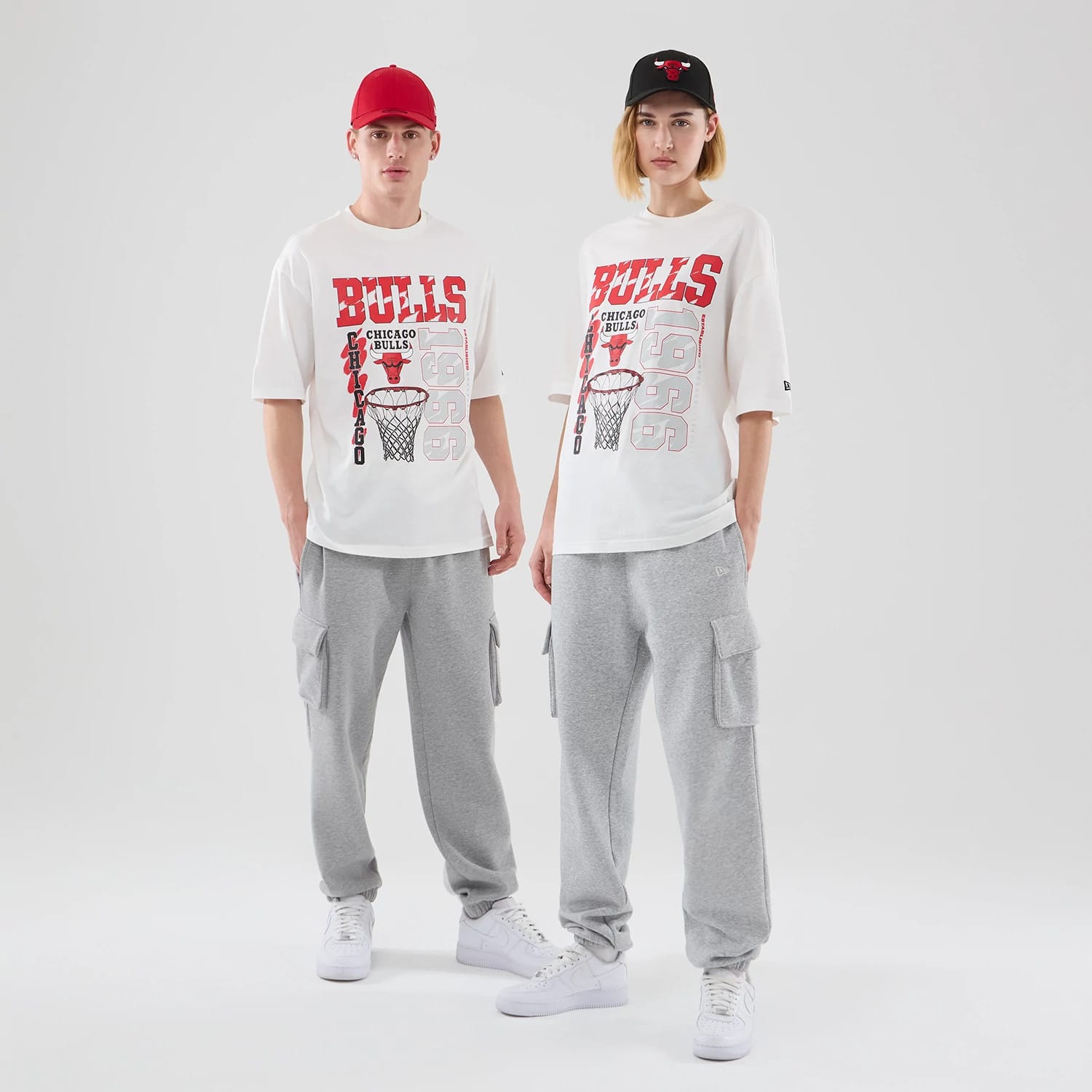 Chicago Bulls NBA Basketball Graphic White Oversized T-Shirt-kentox