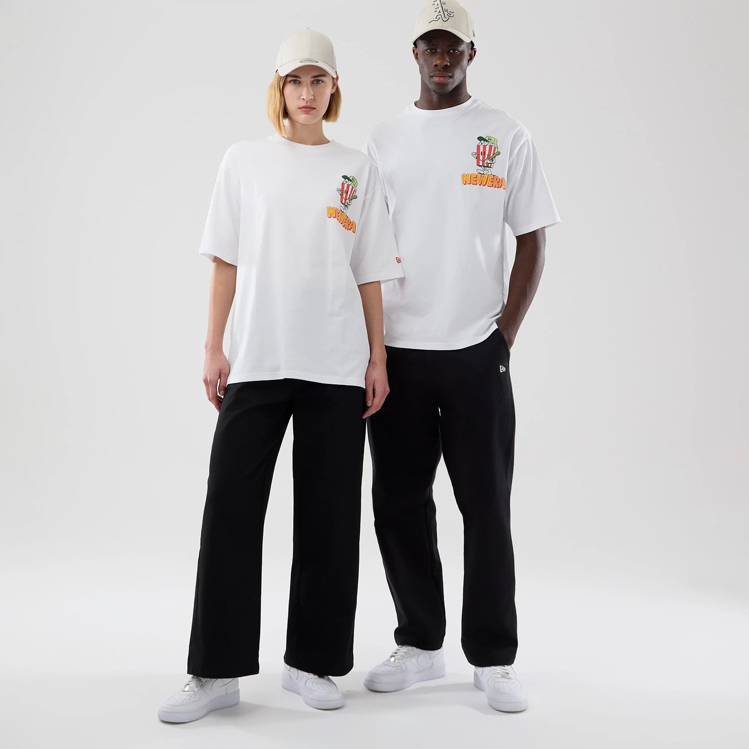 New Era Food Graphic White Oversized T-Shirt-kentox