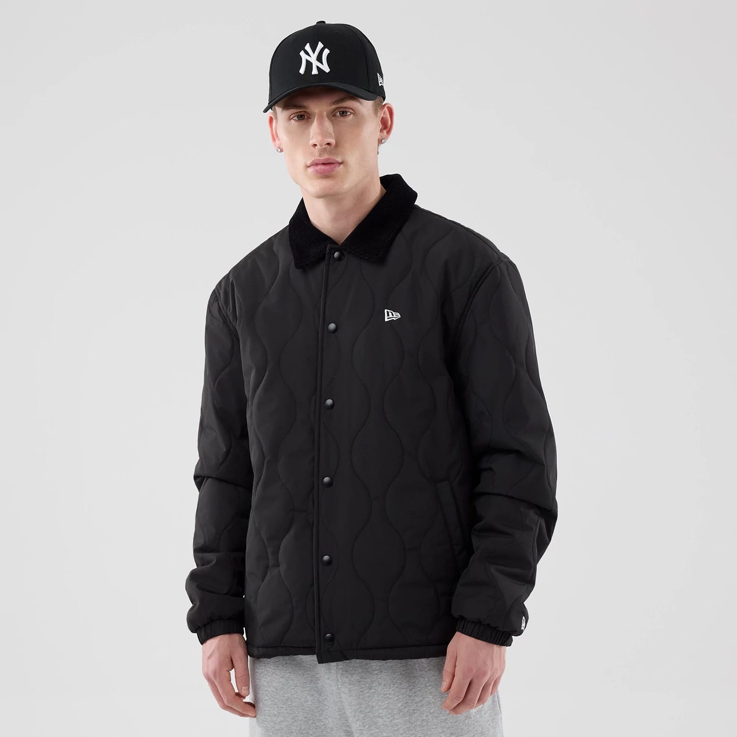 New Era Quilted Coaches Black Jacket-kentox
