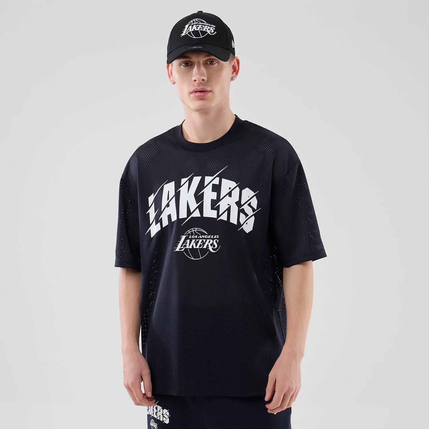LA Lakers NBA Core Plus Mesh Navy Oversized T-Shirt-kentox