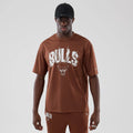 Chicago Bulls NBA Core Plus Mesh Brown Oversized T-Shirt-kentox