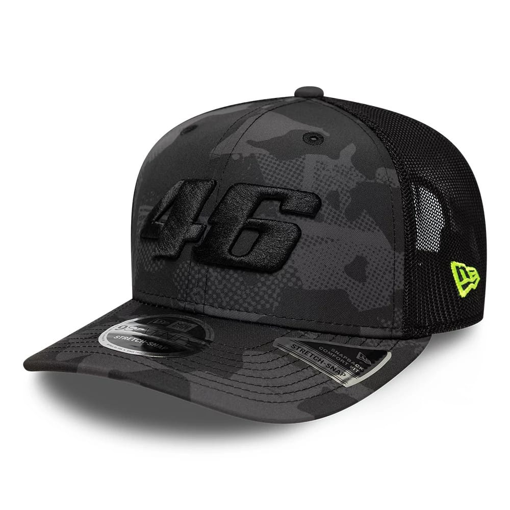 VR46 Camo Black 9SEVENTY Stretch Snap Adjustable Cap-kentox