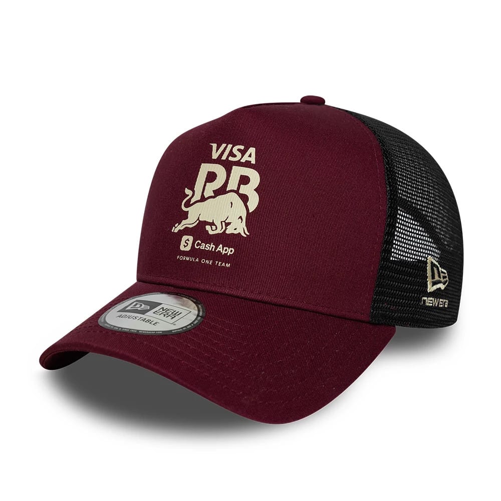 Visa Cash App Racing Bulls Dark Red 9FORTY E-Frame Trucker Adjustable Cap-kentox
