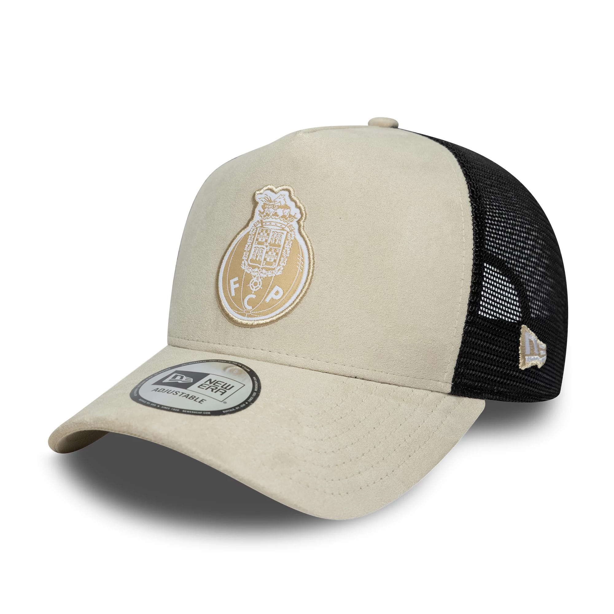 FC Porto Faux Suede Cream 9FORTY A-Frame Trucker Adjustable Cap-kentox