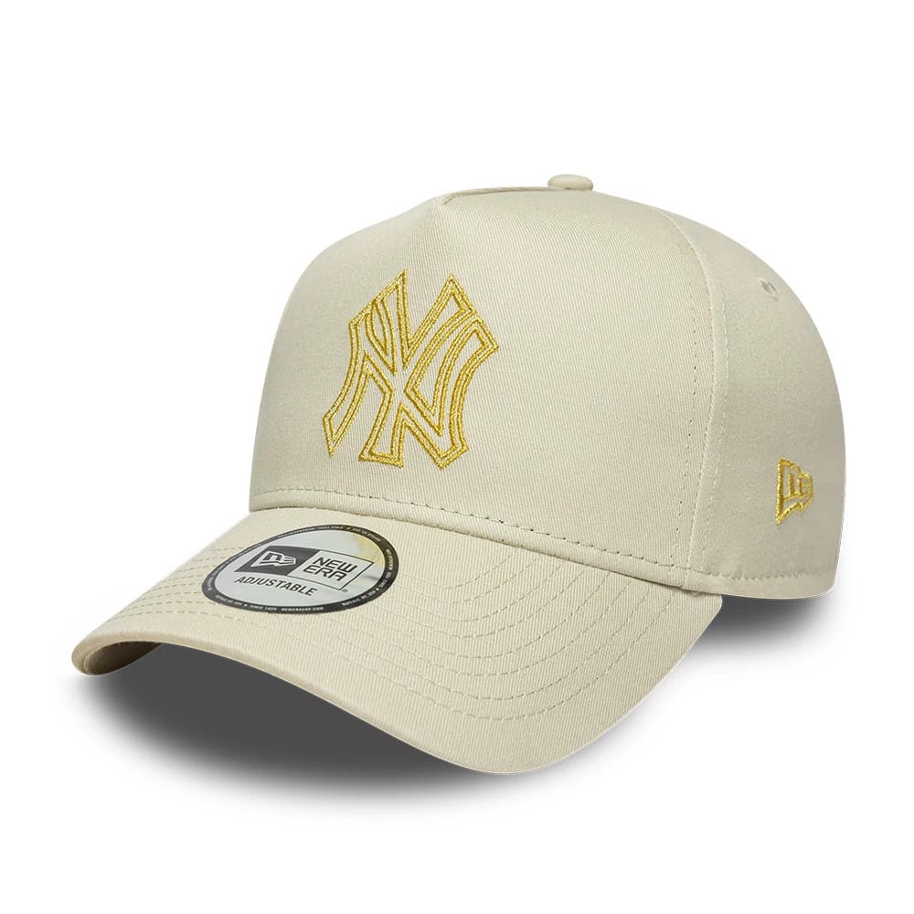 New York Yankees MLB Metallic Outline Cream 9FORTY A-Frame Adjustable Cap-kentox